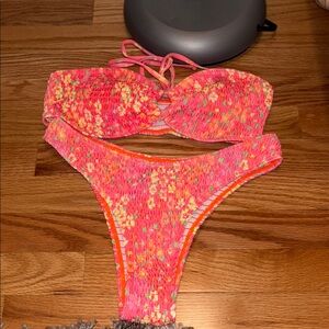 Vibrant Pink and Orange Bikini Set